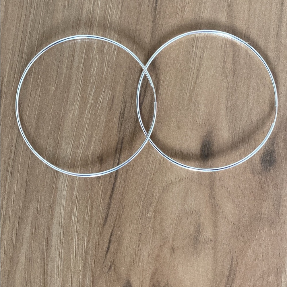 50mm 925 Silver Hoops Earrings